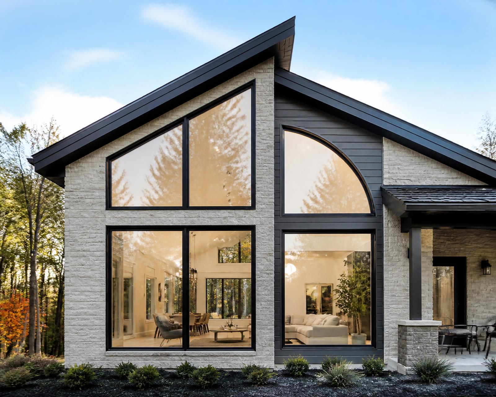 Fenêtres architecturales sur mesure — façade contemporaine
